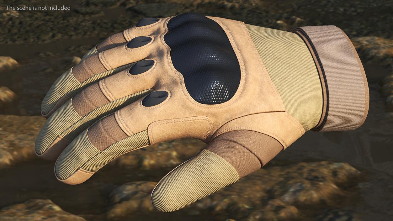 Airsoft Gloves Brown Fur 3D model