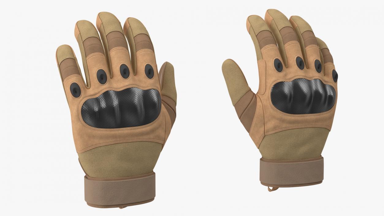 Airsoft Gloves Brown Fur 3D model