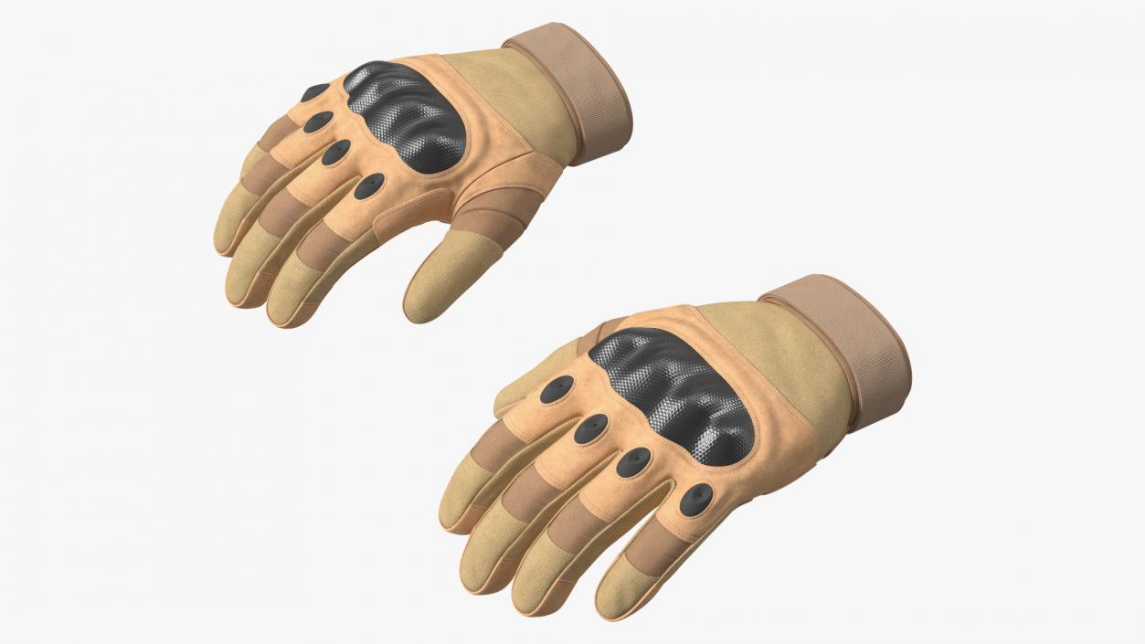 Airsoft Gloves Brown Fur 3D model