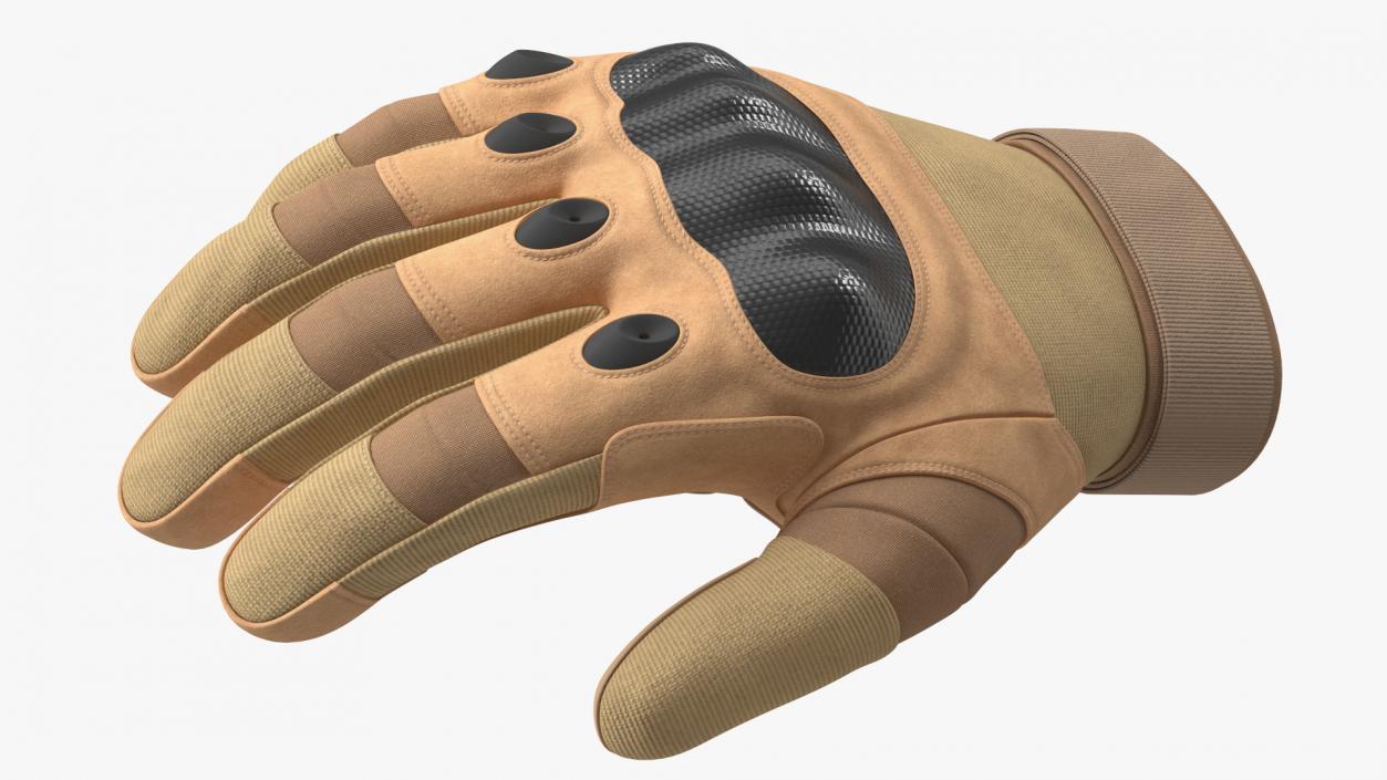 Airsoft Gloves Brown Fur 3D model