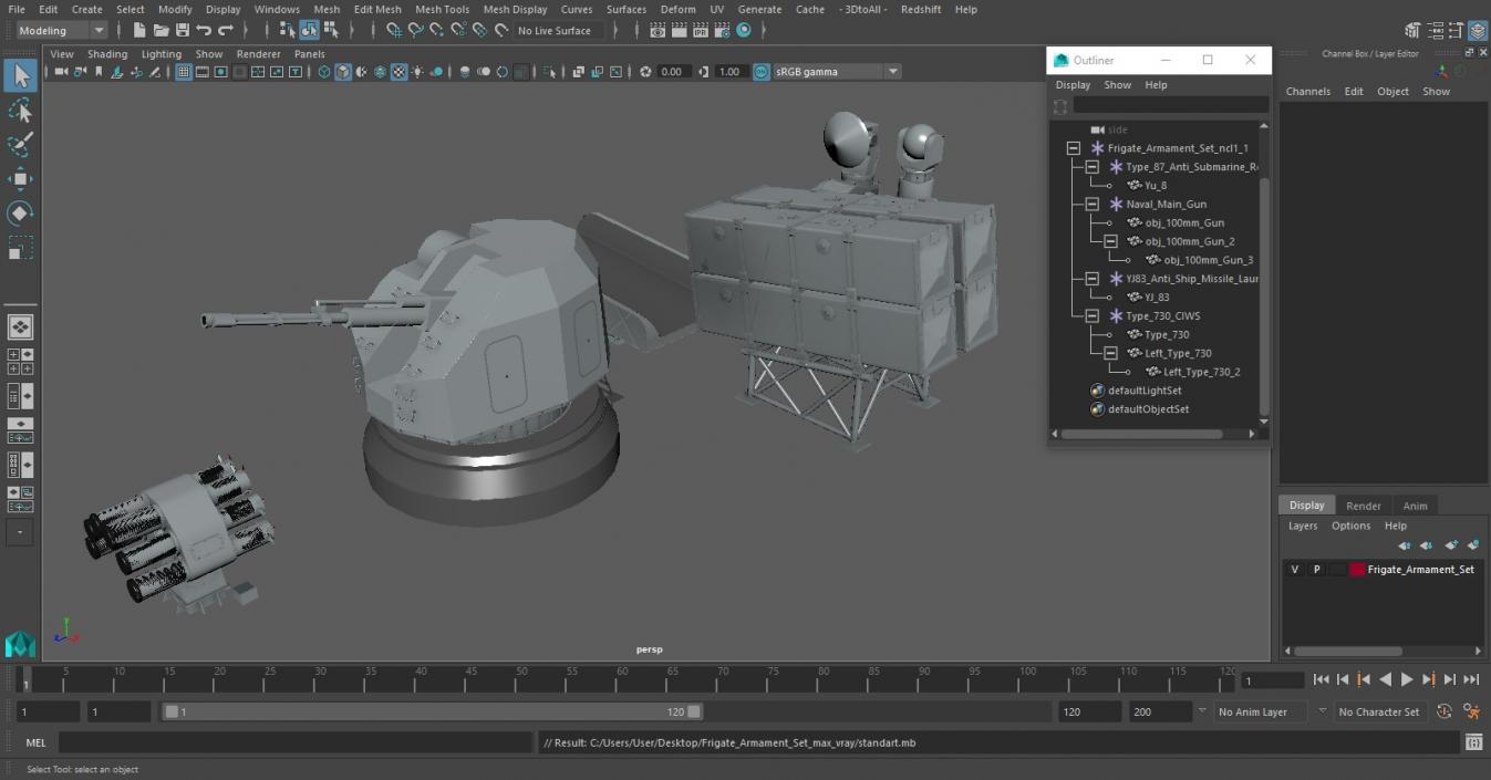 3D model Frigate Armament Set
