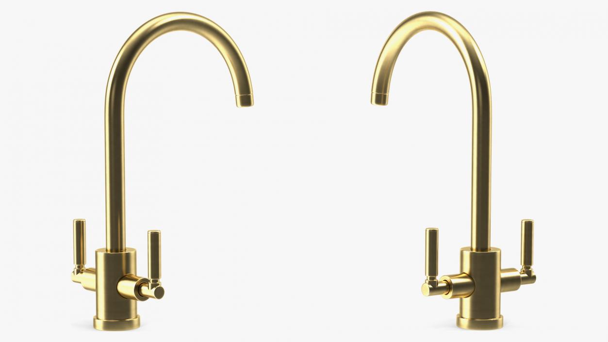 Monobloc Kitchen Tap Brushed Brass 3D model