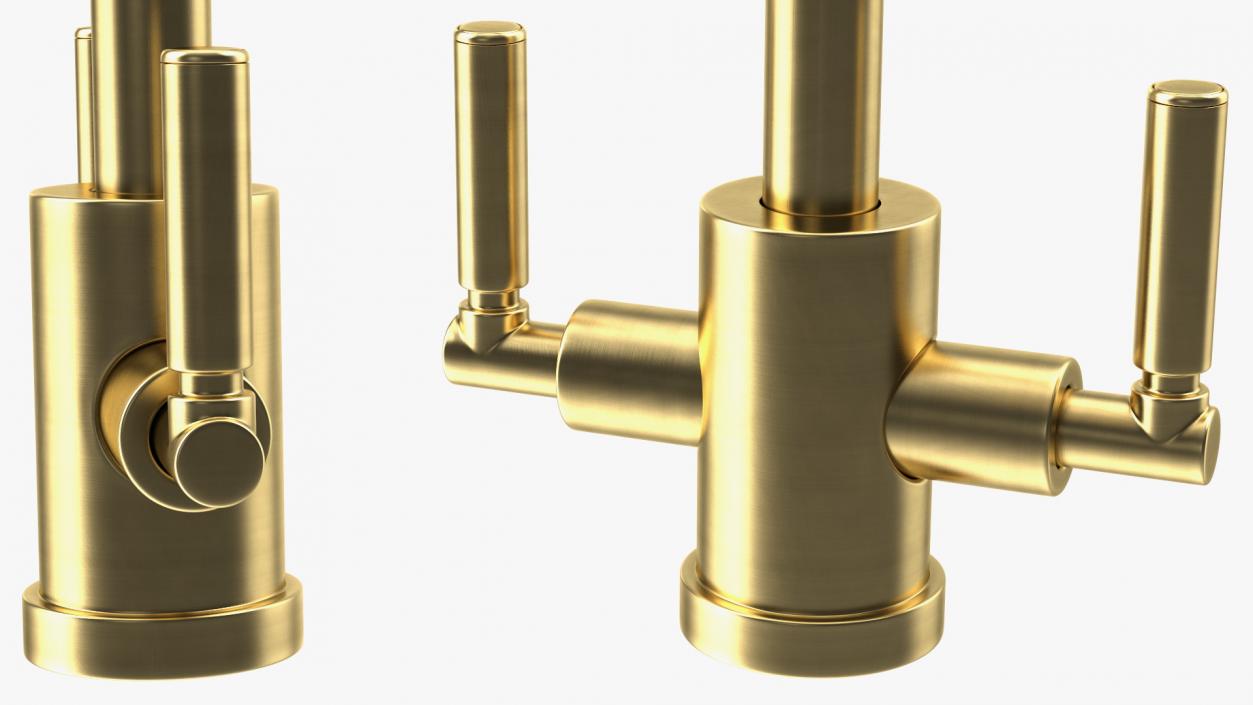 Monobloc Kitchen Tap Brushed Brass 3D model