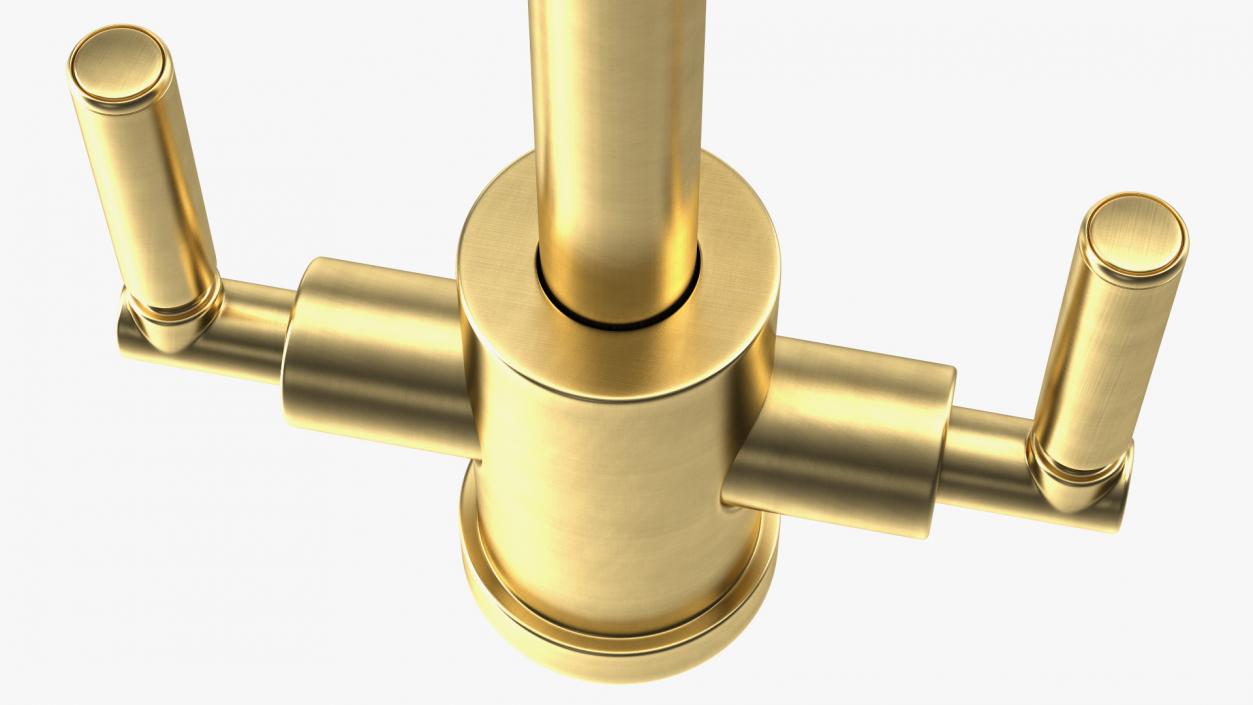 Monobloc Kitchen Tap Brushed Brass 3D model