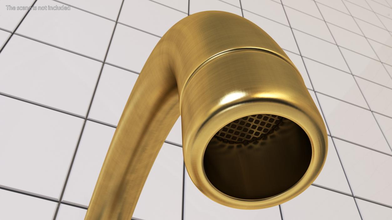 Monobloc Kitchen Tap Brushed Brass 3D model