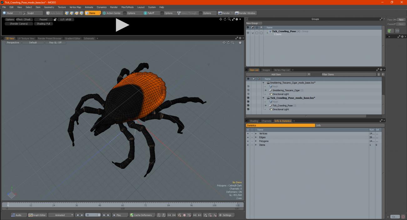 3D Tick Crawling Pose model