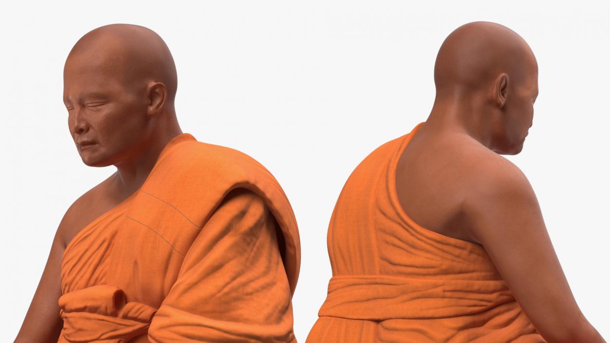 3D model Buddhist Monk with Prayer Wheels Collection 2