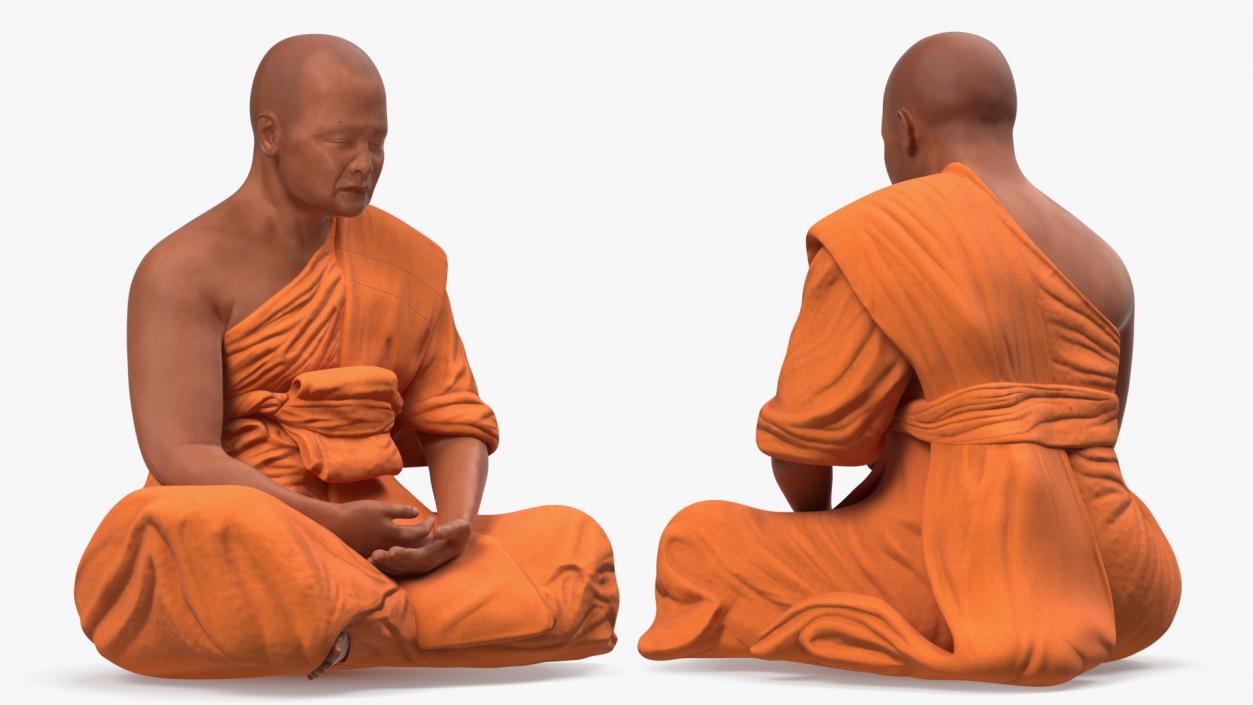 3D model Buddhist Monk with Prayer Wheels Collection 2