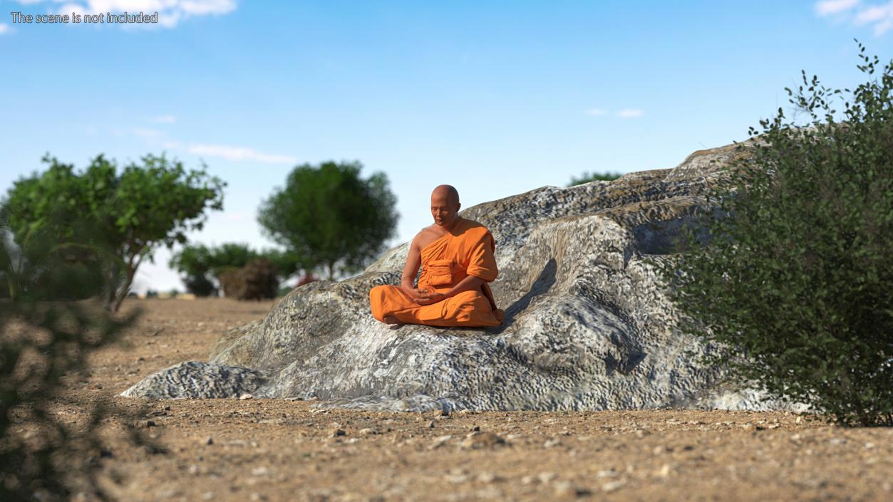 3D model Buddhist Monk with Prayer Wheels Collection 2