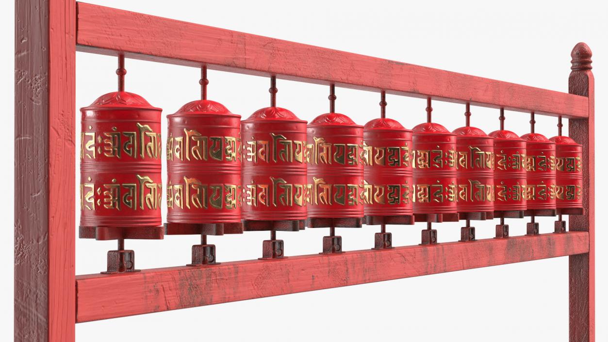 3D model Buddhist Monk with Prayer Wheels Collection 2