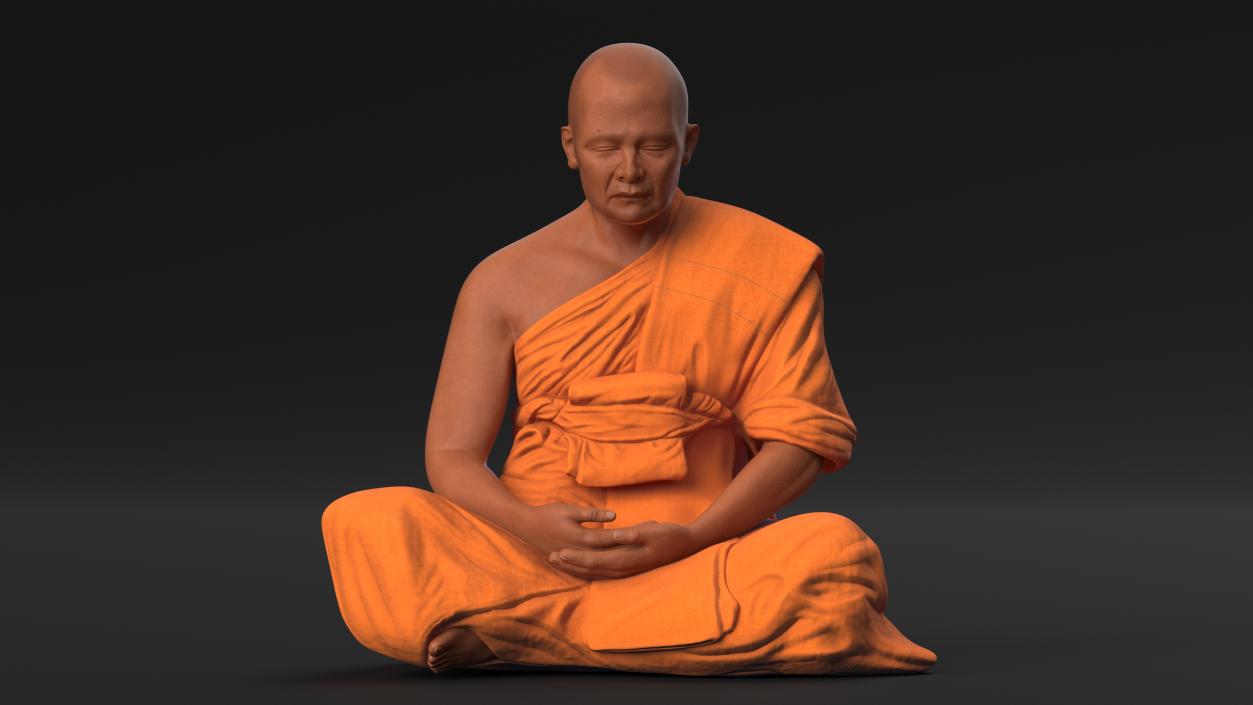 3D model Buddhist Monk with Prayer Wheels Collection 2