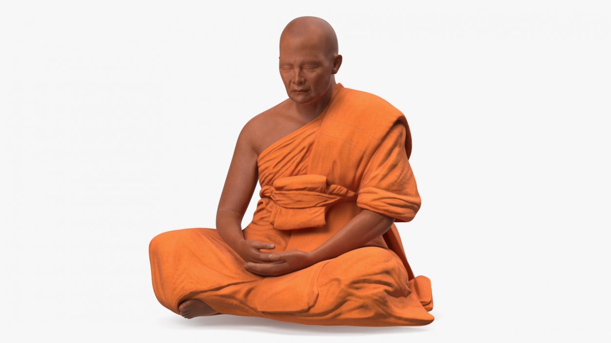 3D model Buddhist Monk with Prayer Wheels Collection 2