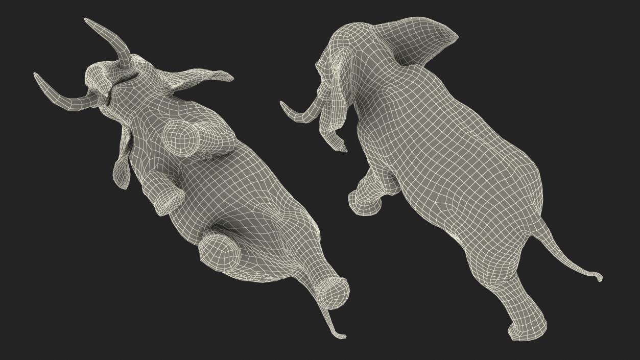 3D Animated Elephant Running Fur Rigged