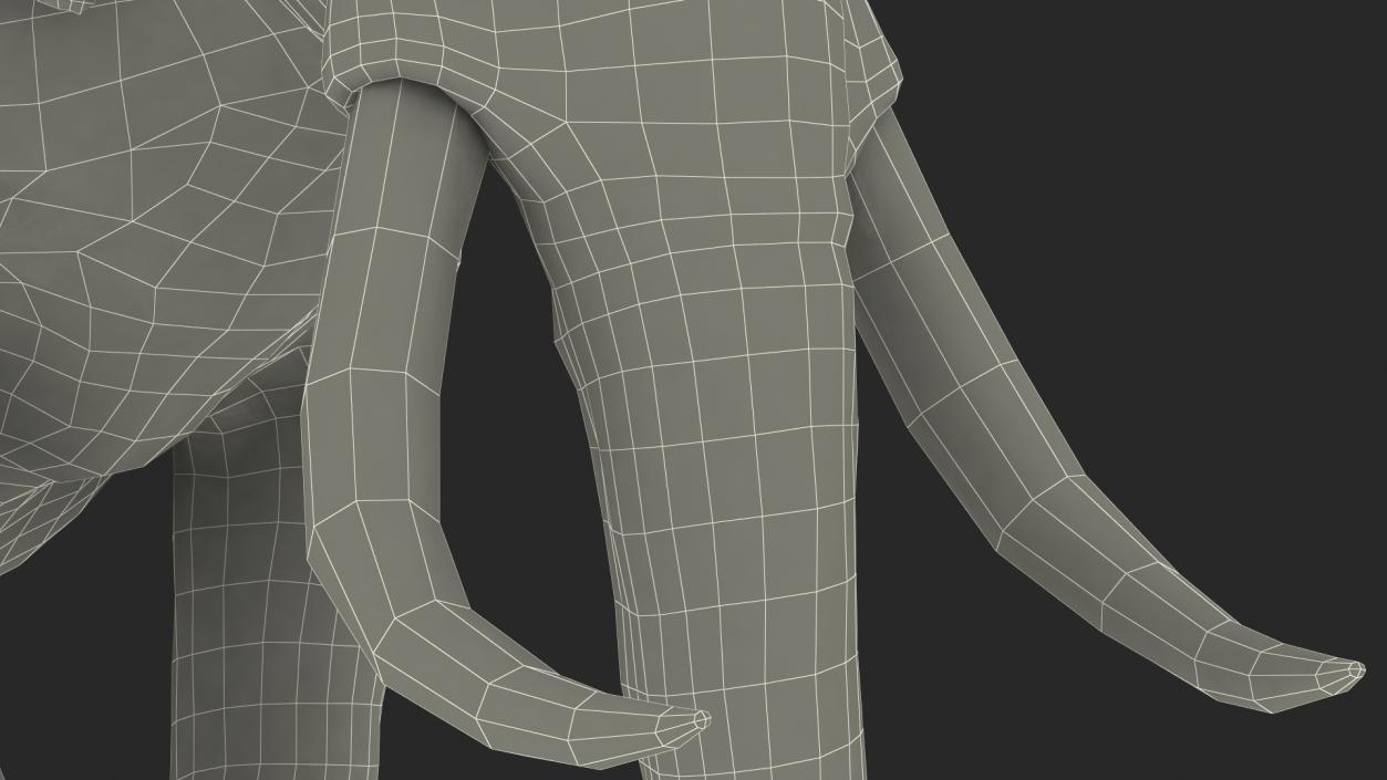 3D Animated Elephant Running Fur Rigged