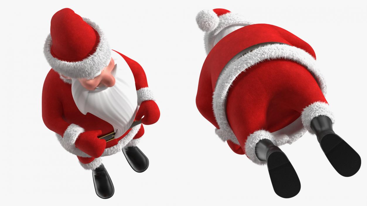 3D Santa Claus Sleigh with Deer Standing Fur