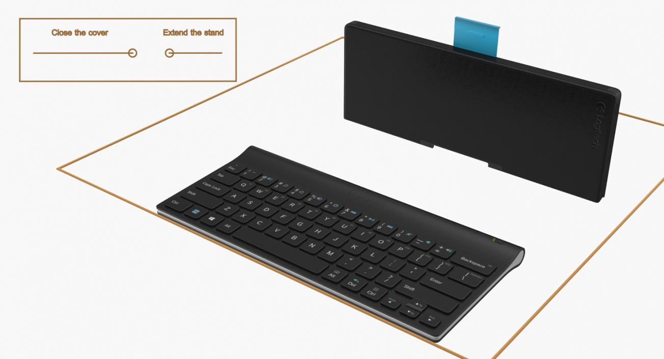 Logitech Tablet Keyboard with Cover Rigged 3D