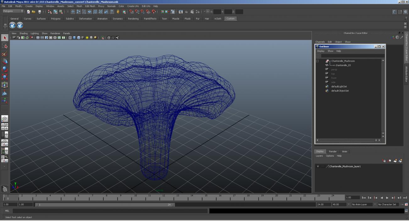 3D model Chanterelle Mushroom