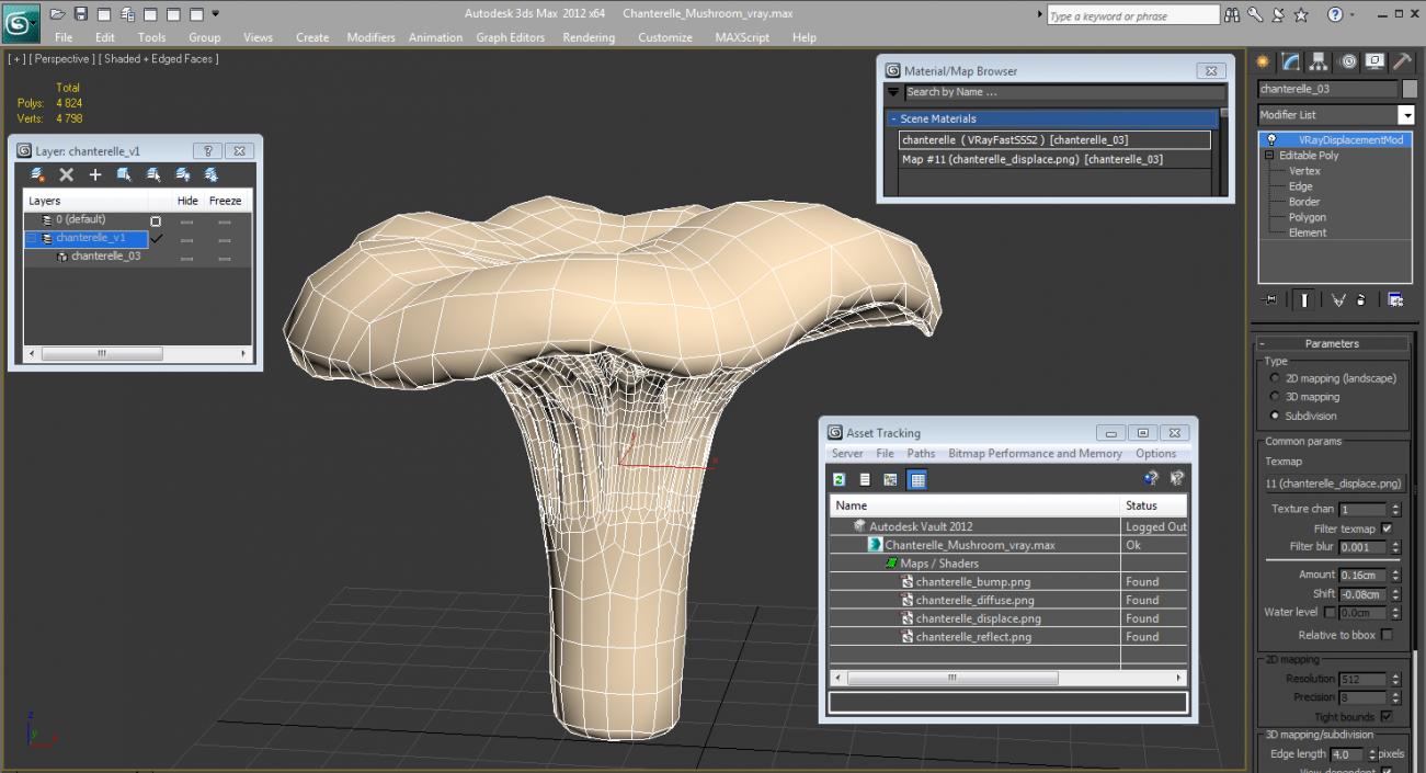 3D model Chanterelle Mushroom