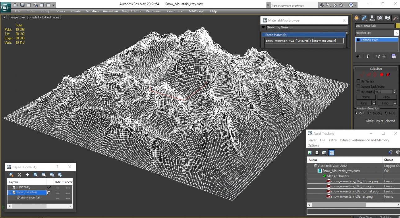 3D Snow Mountain model