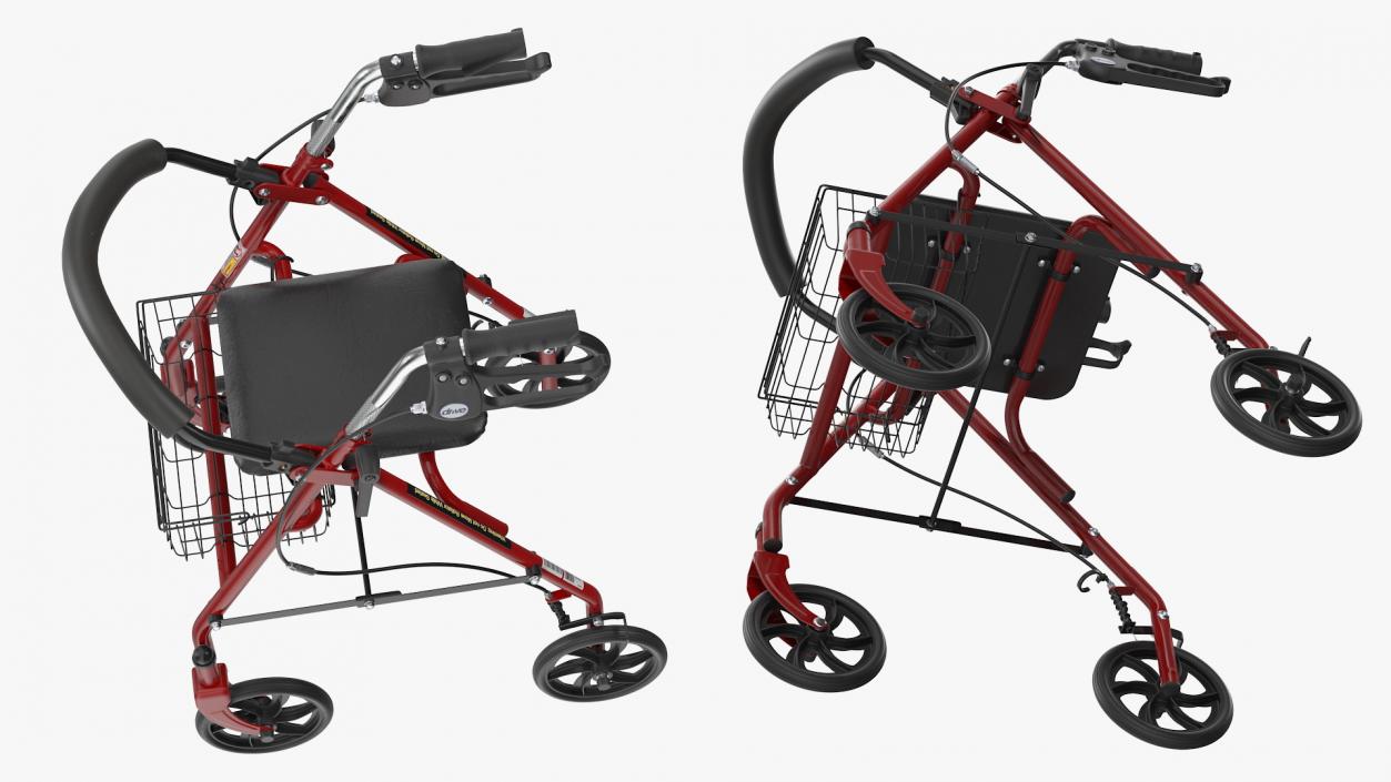 3D Drive Medical Four Wheel Rollator model