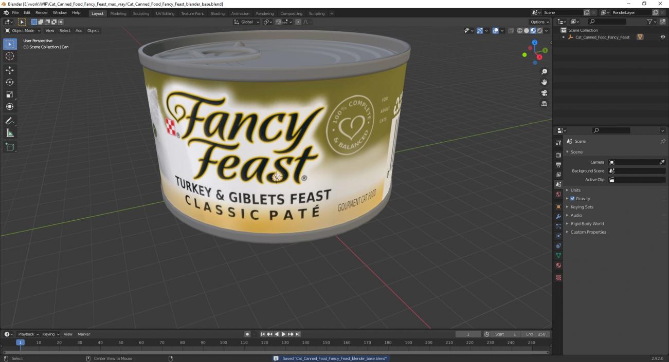 Cat Canned Food Fancy Feast 3D