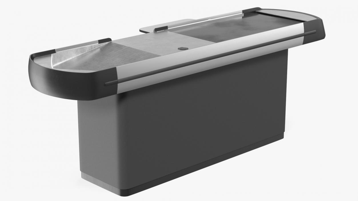 Small Supermarket Checkout Counter Grey 3D model