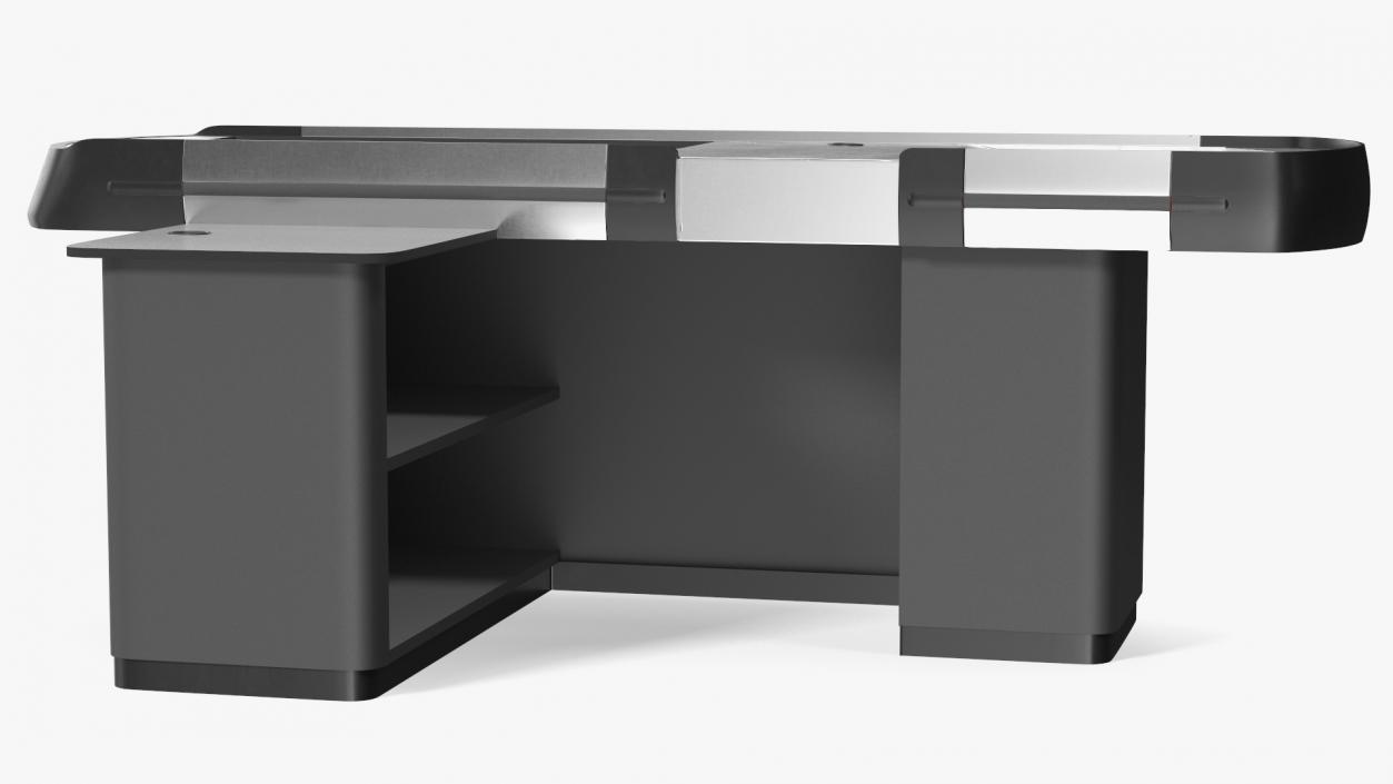 Small Supermarket Checkout Counter Grey 3D model