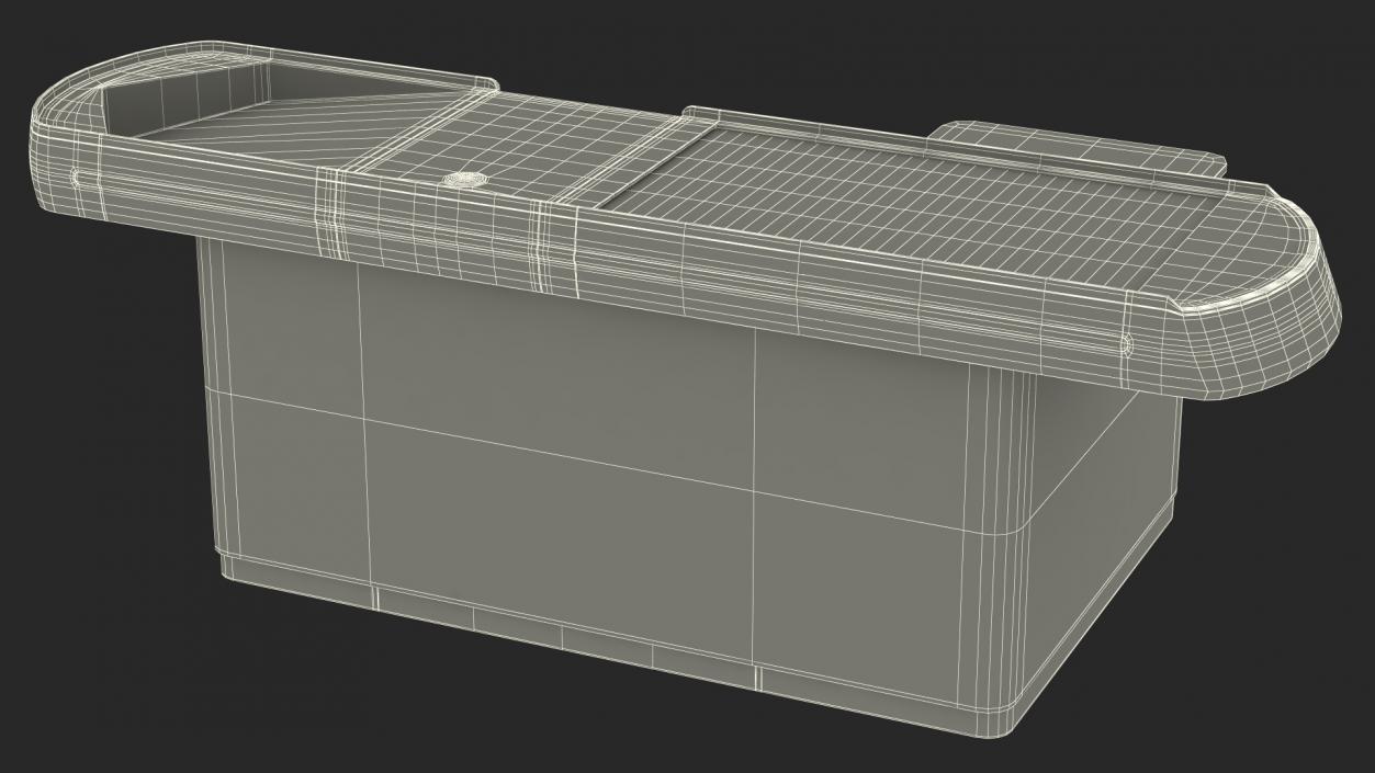 Small Supermarket Checkout Counter Grey 3D model