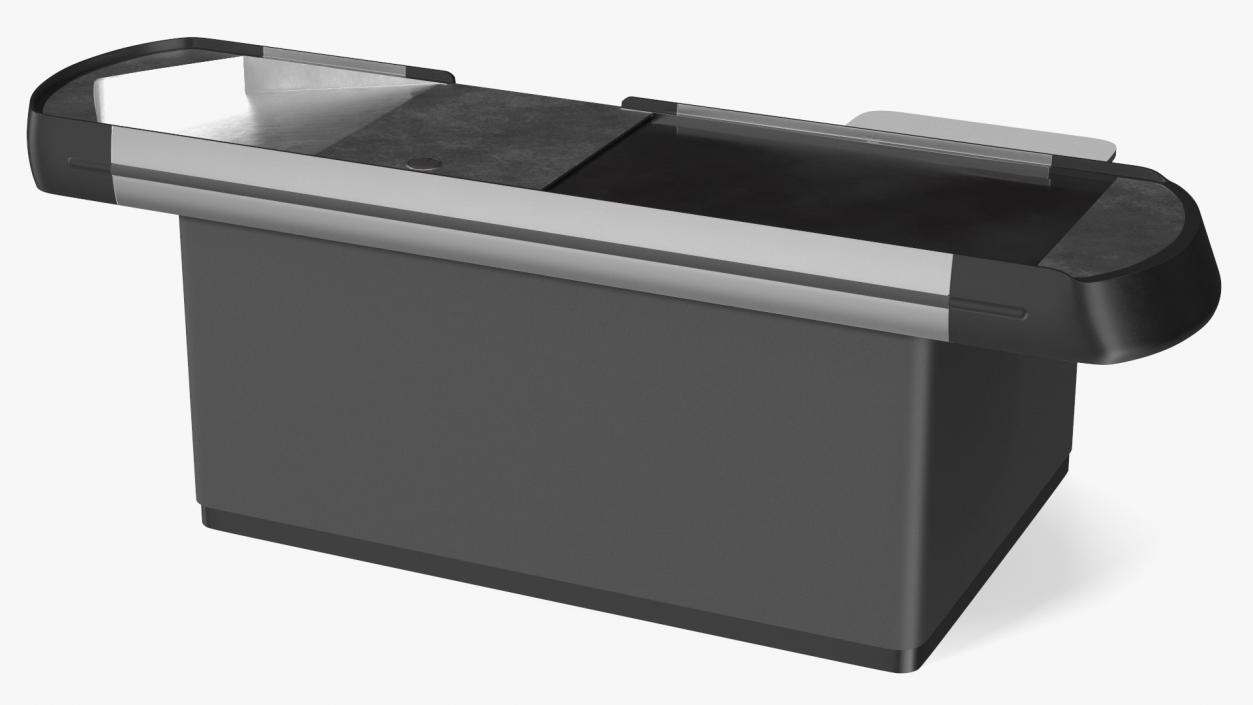 Small Supermarket Checkout Counter Grey 3D model