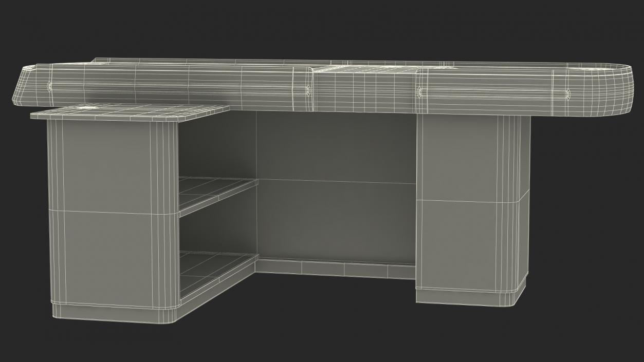 Small Supermarket Checkout Counter Grey 3D model