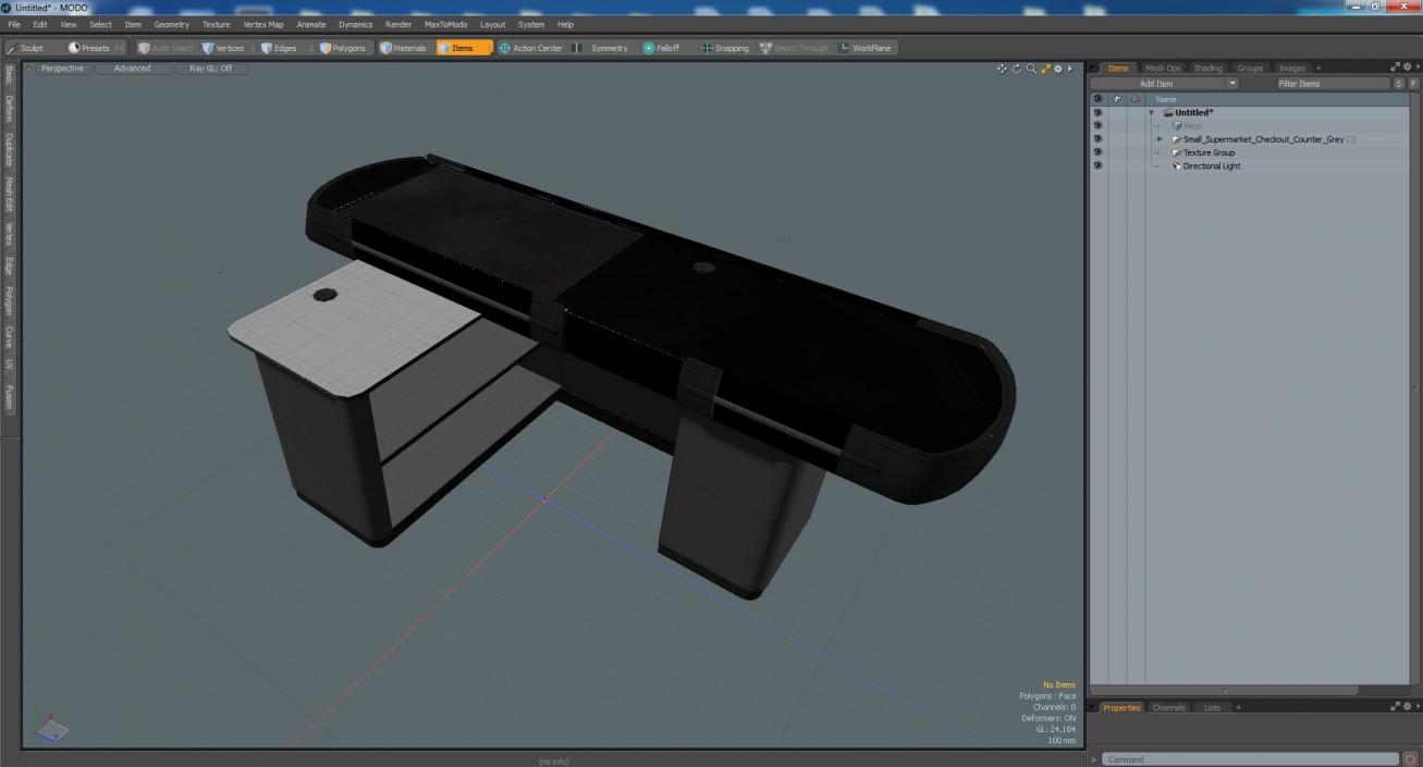 Small Supermarket Checkout Counter Grey 3D model