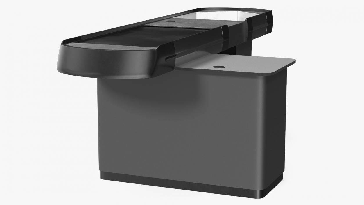 Small Supermarket Checkout Counter Grey 3D model