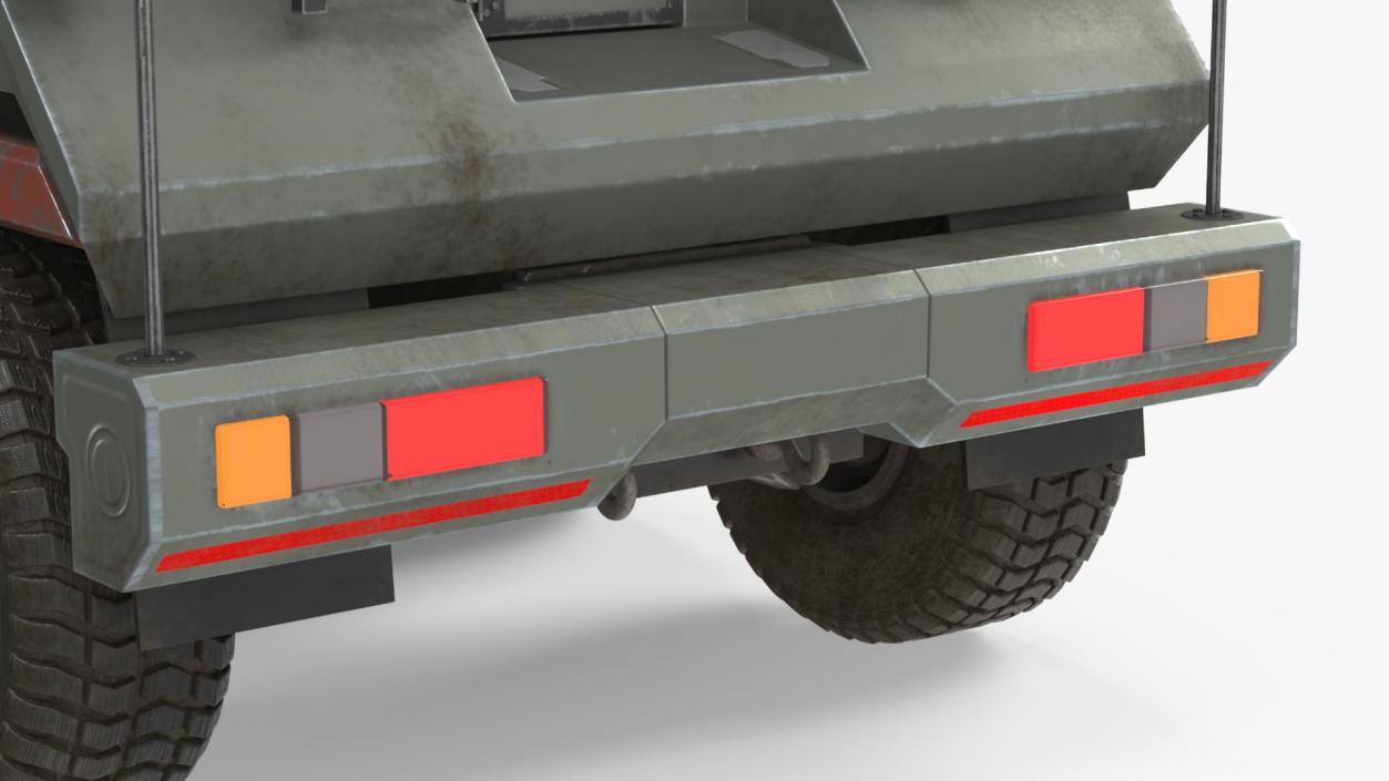 Concept Futuristic Military Truck Lights On Rigged for Maya 3D model