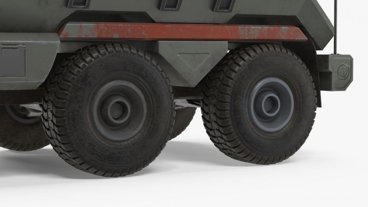 Concept Futuristic Military Truck Lights On Rigged for Maya 3D model