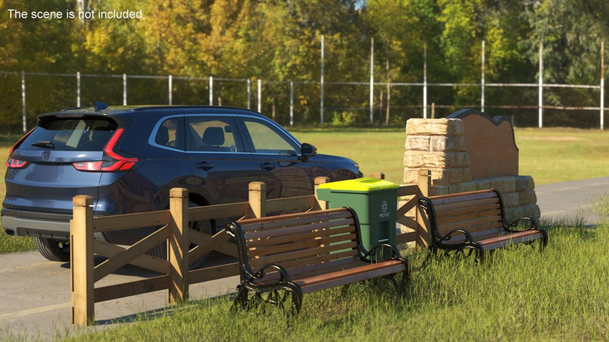 SUV along with Welcome Sign 3D