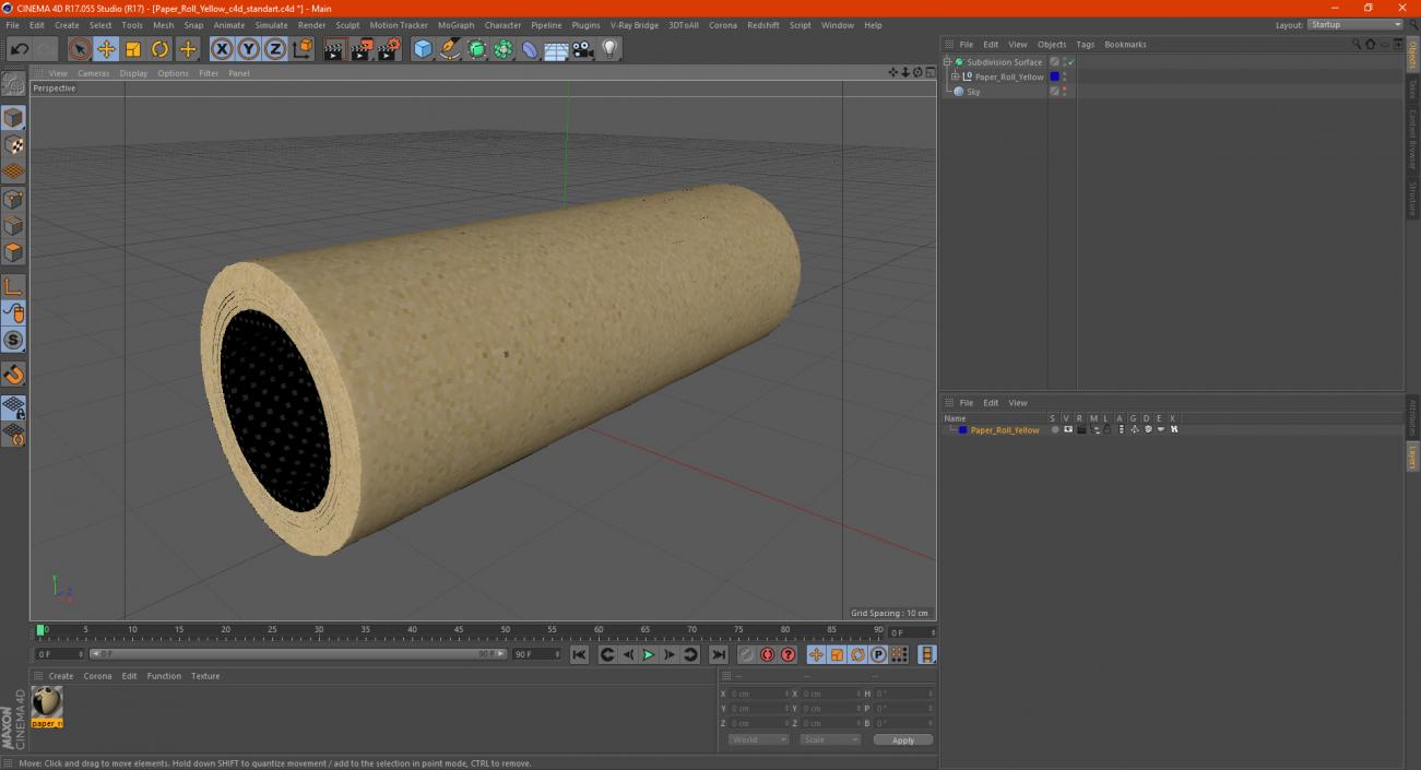 Paper Roll Yellow 3D