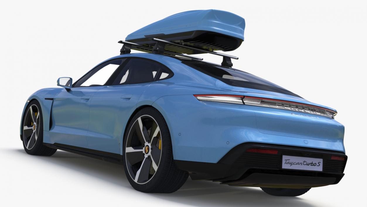 3D Porsche Taycan Turbo with Roofbox model