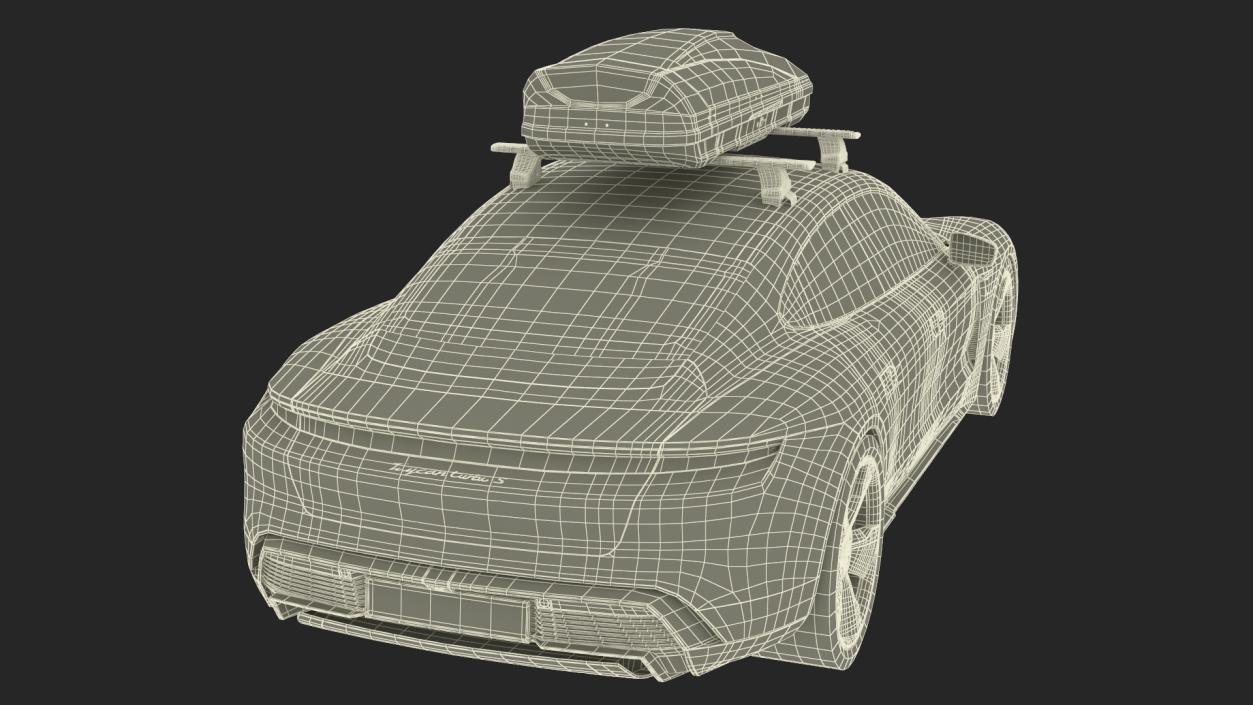 3D Porsche Taycan Turbo with Roofbox model