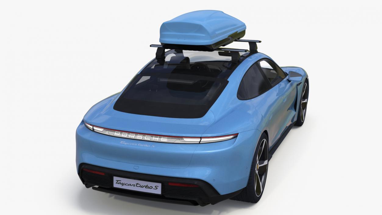 3D Porsche Taycan Turbo with Roofbox model