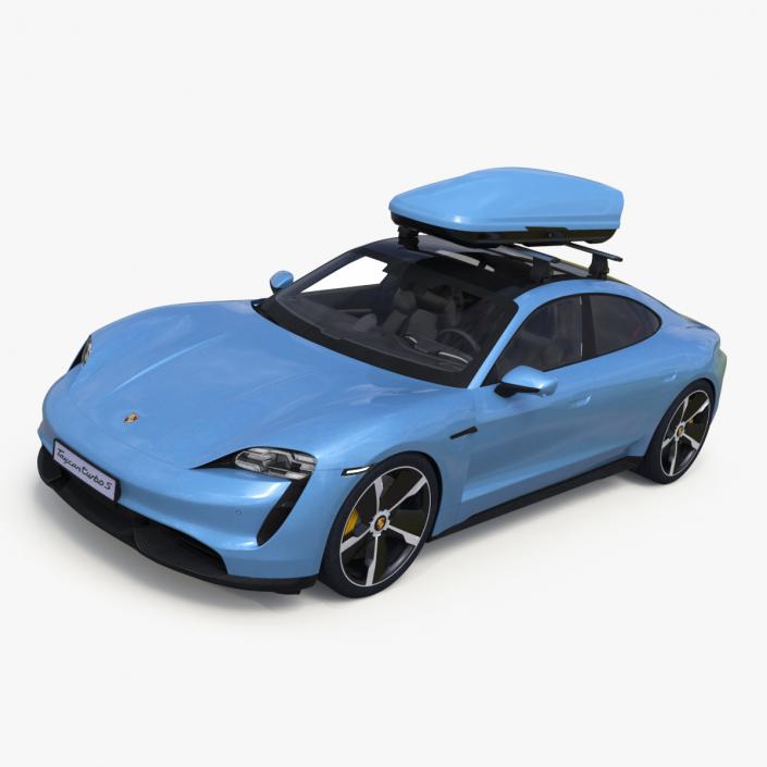 3D Porsche Taycan Turbo with Roofbox model