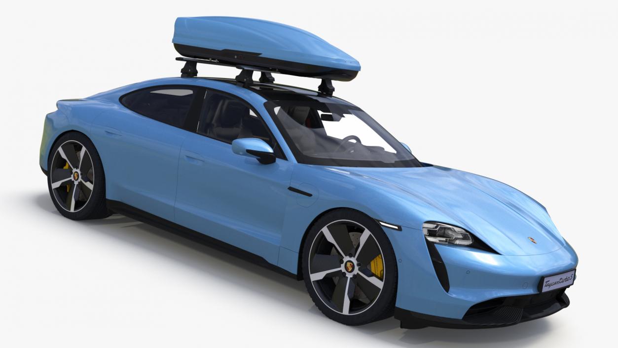 3D Porsche Taycan Turbo with Roofbox model