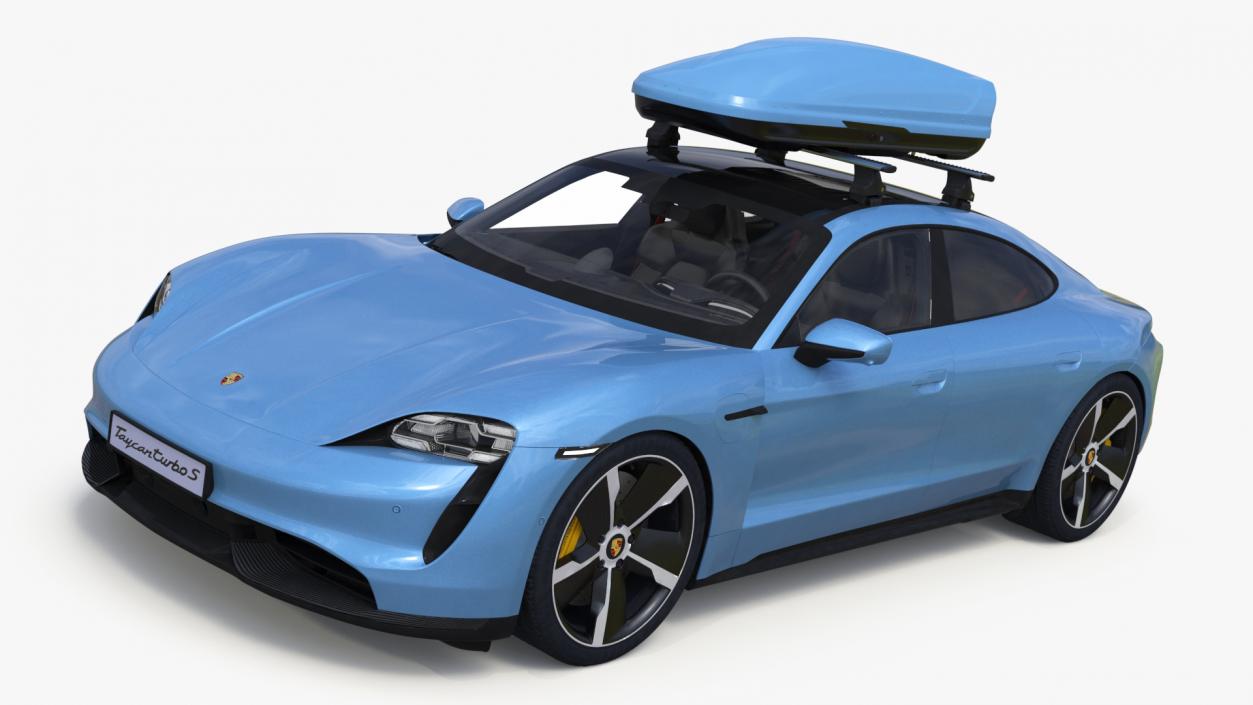 3D Porsche Taycan Turbo with Roofbox model