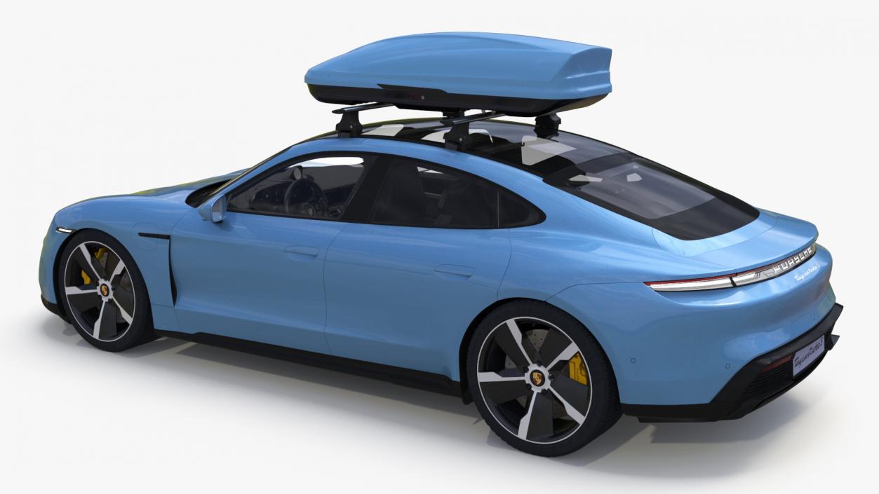 3D Porsche Taycan Turbo with Roofbox model