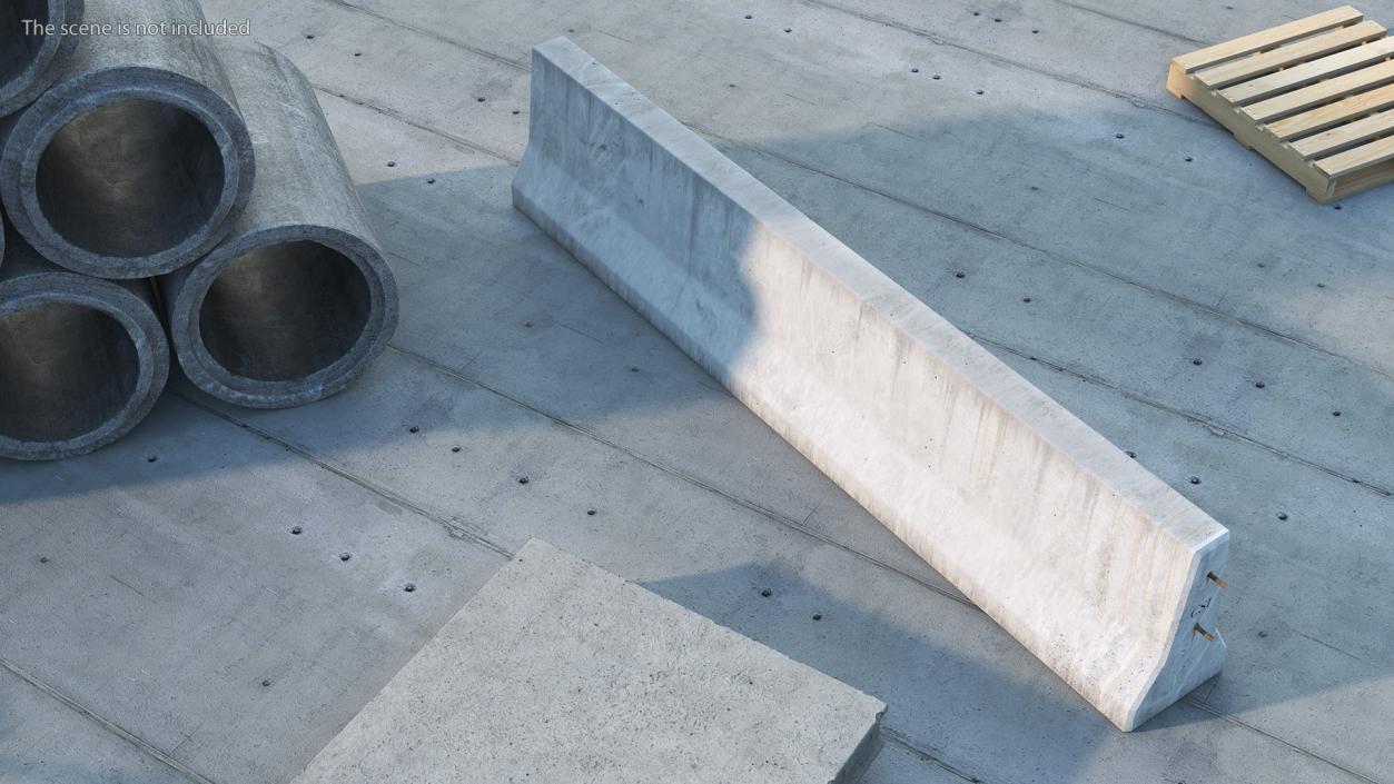 3D Concrete Jersey Barrier model