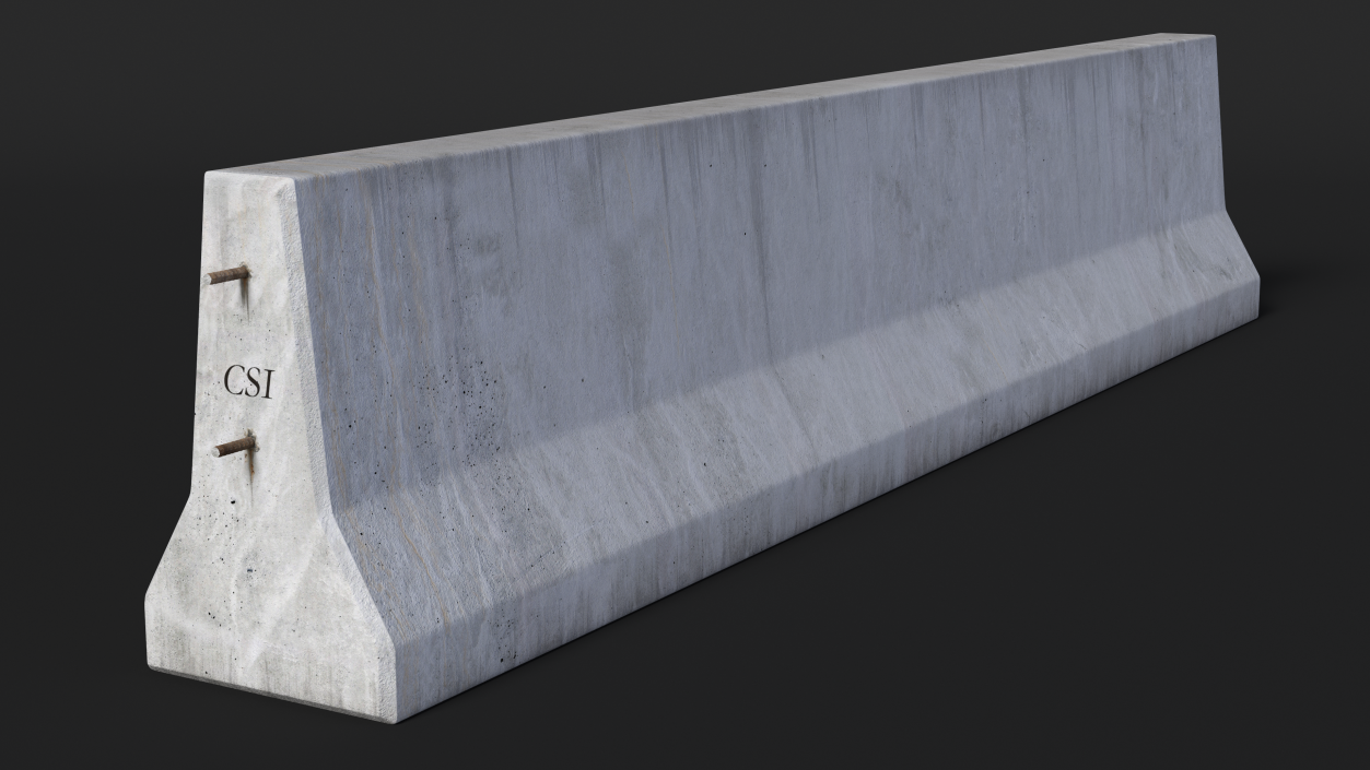 3D Concrete Jersey Barrier model