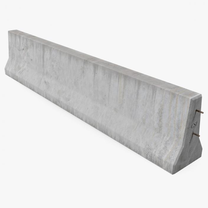 3D Concrete Jersey Barrier model