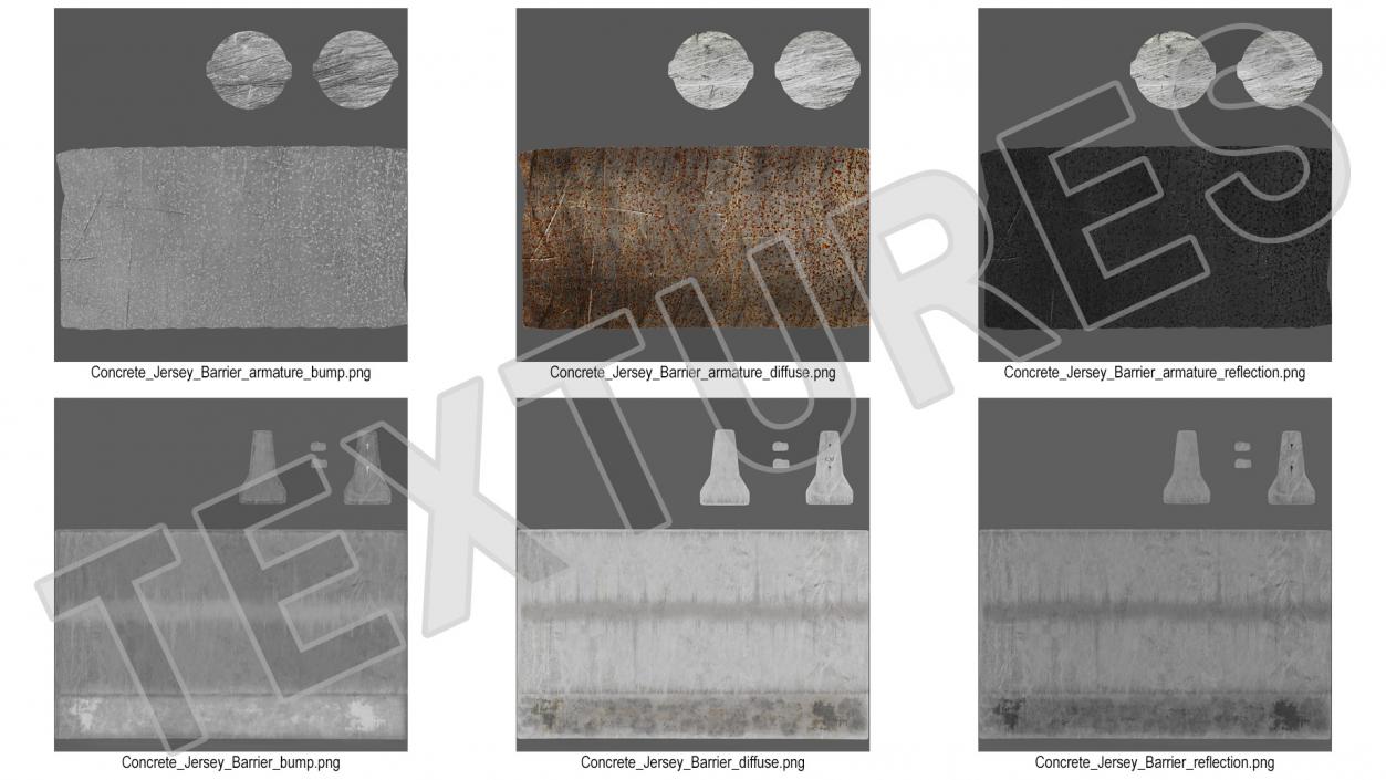 3D Concrete Jersey Barrier model