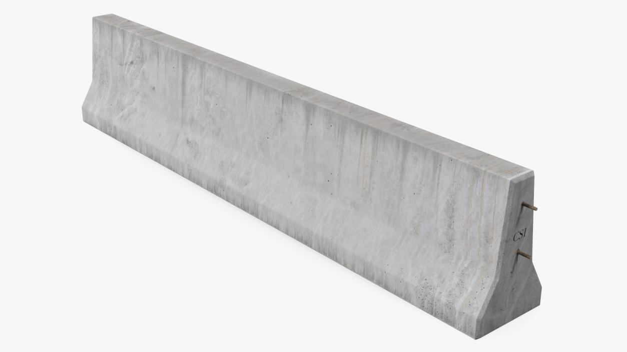 3D Concrete Jersey Barrier model