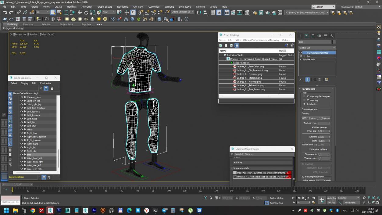 Unitree H1 Humanoid Robot Rigged 3D