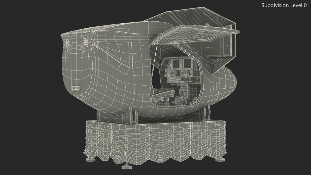 3D Flight Simulator Sennheiser BOT SC07 Rigged model